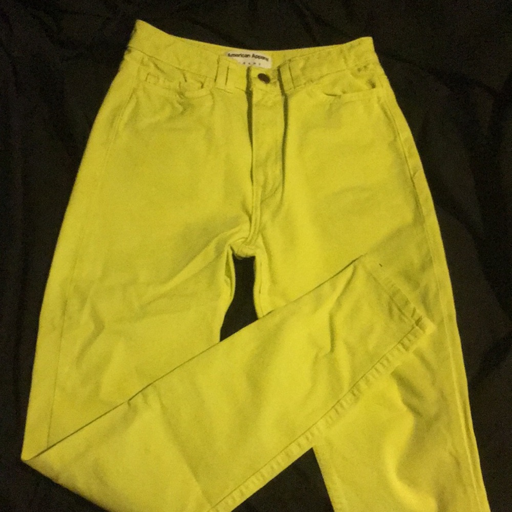 Neon green skinny jeans